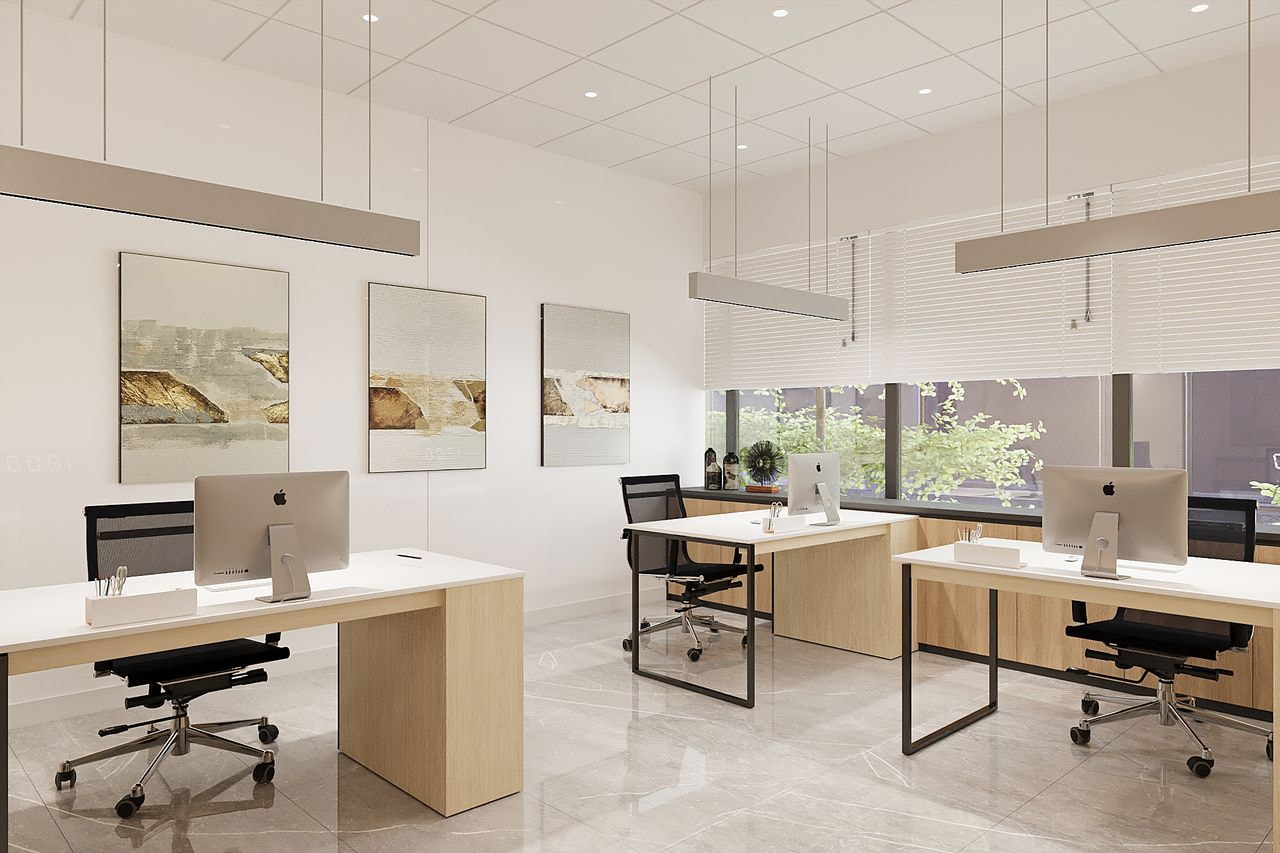 Real Estate Sales minimal Office Interior Design Service in Dubai