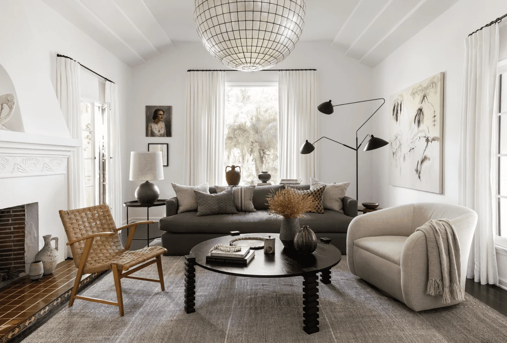 An interior design style with repeated visual clues across the room