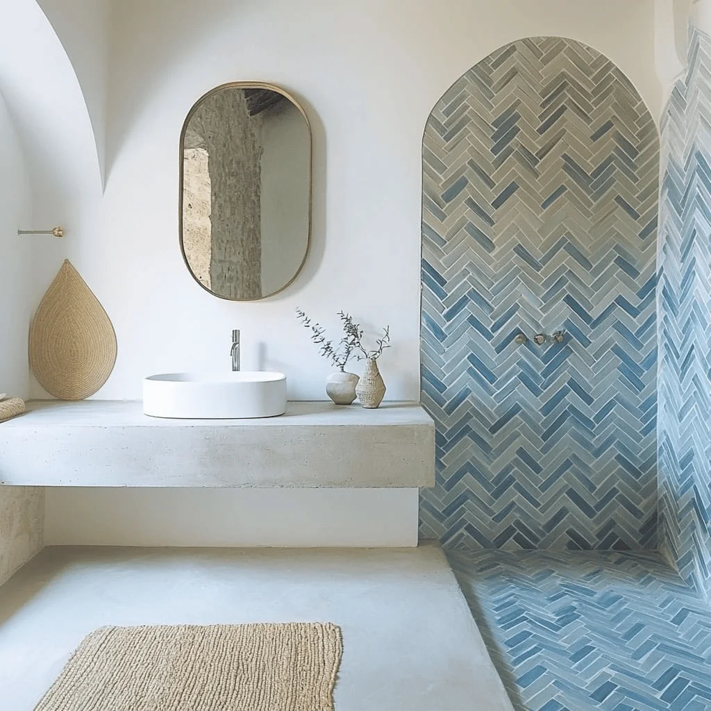 Antique Pottery Tuscan Style Bathroom Design Ideas