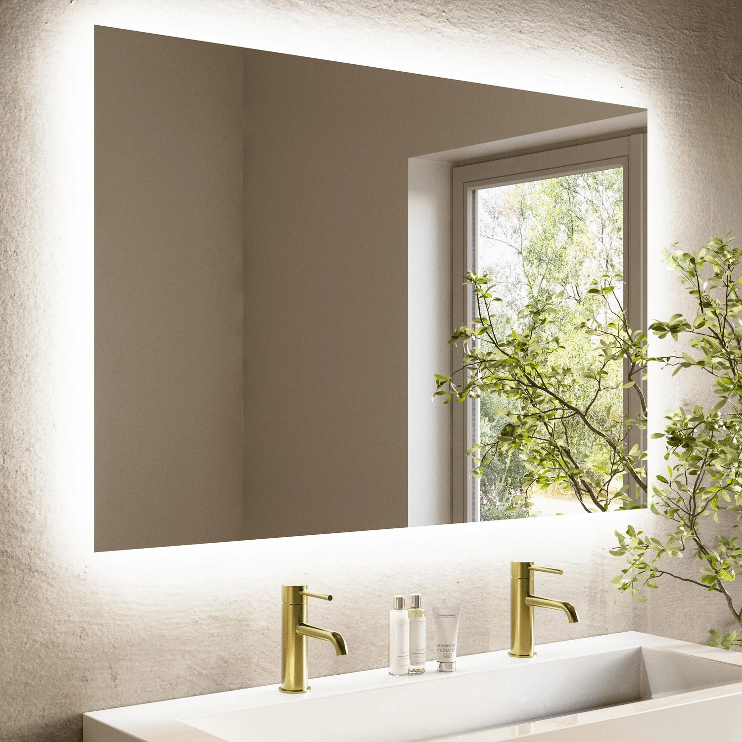 bathroom remodel ideas with a backlit led mirror for shadow free light
