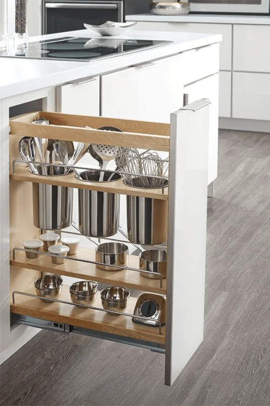 Base cabinets for hidden storage kitchen storage ideas interior design by Euphoria Interiors Dubai