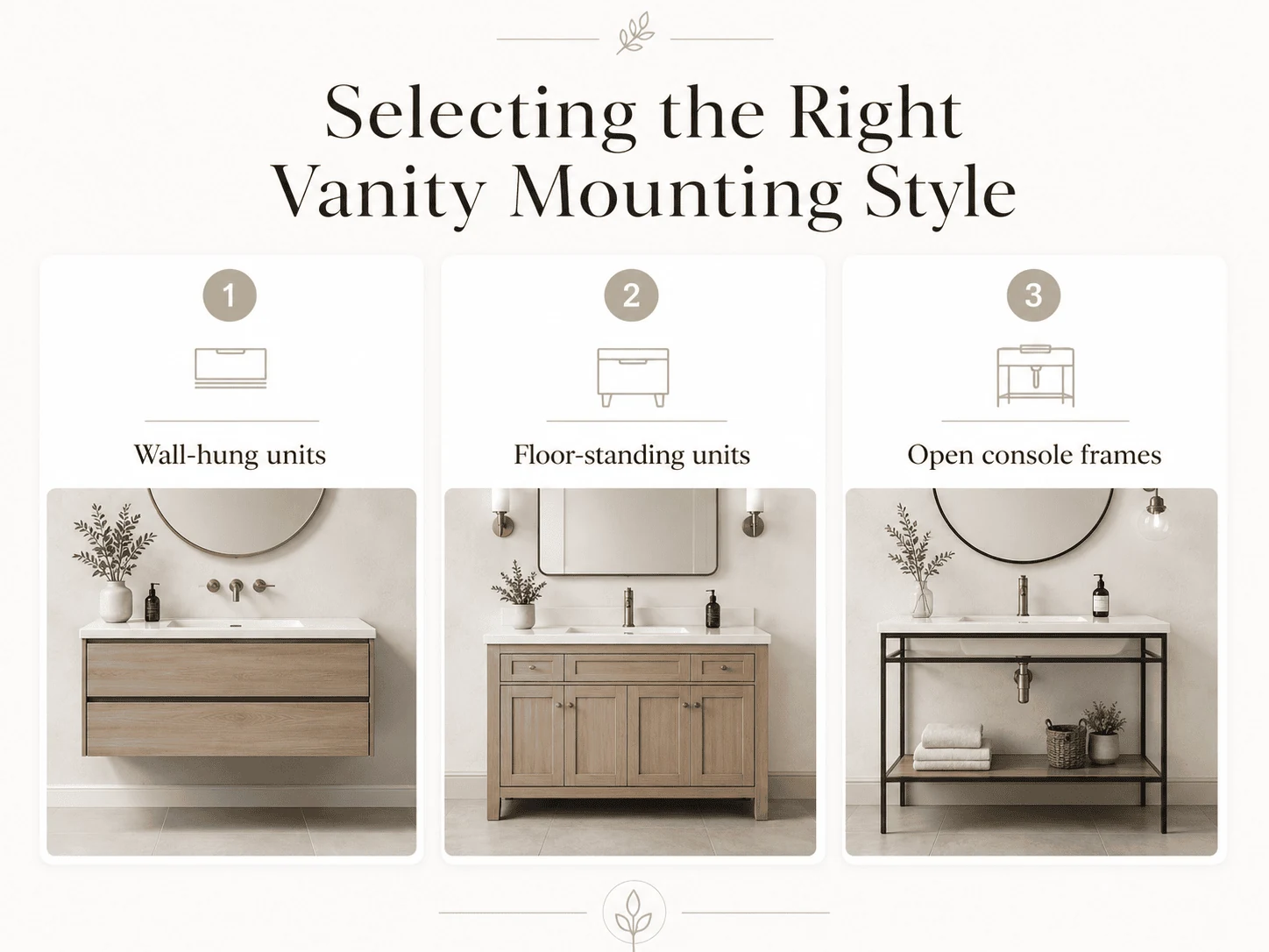 bathroom vanity mounting styles compared for a bathroom remodel