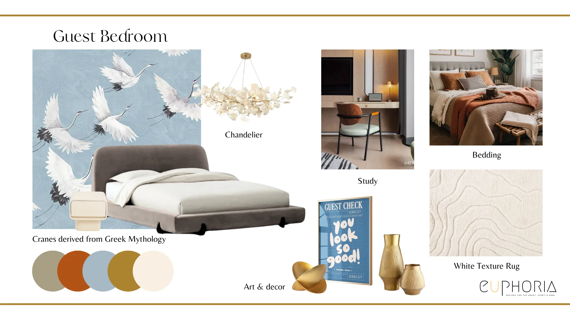 beachfront views guestbedroom moodboard