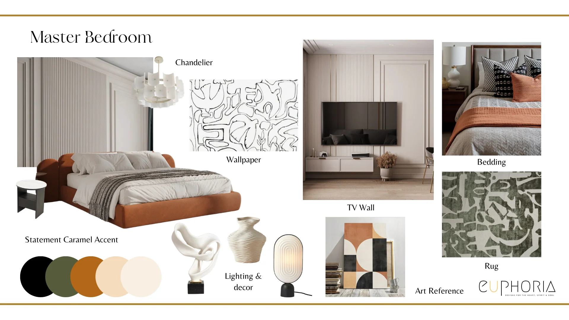 beachfront views masterbedroom moodboard