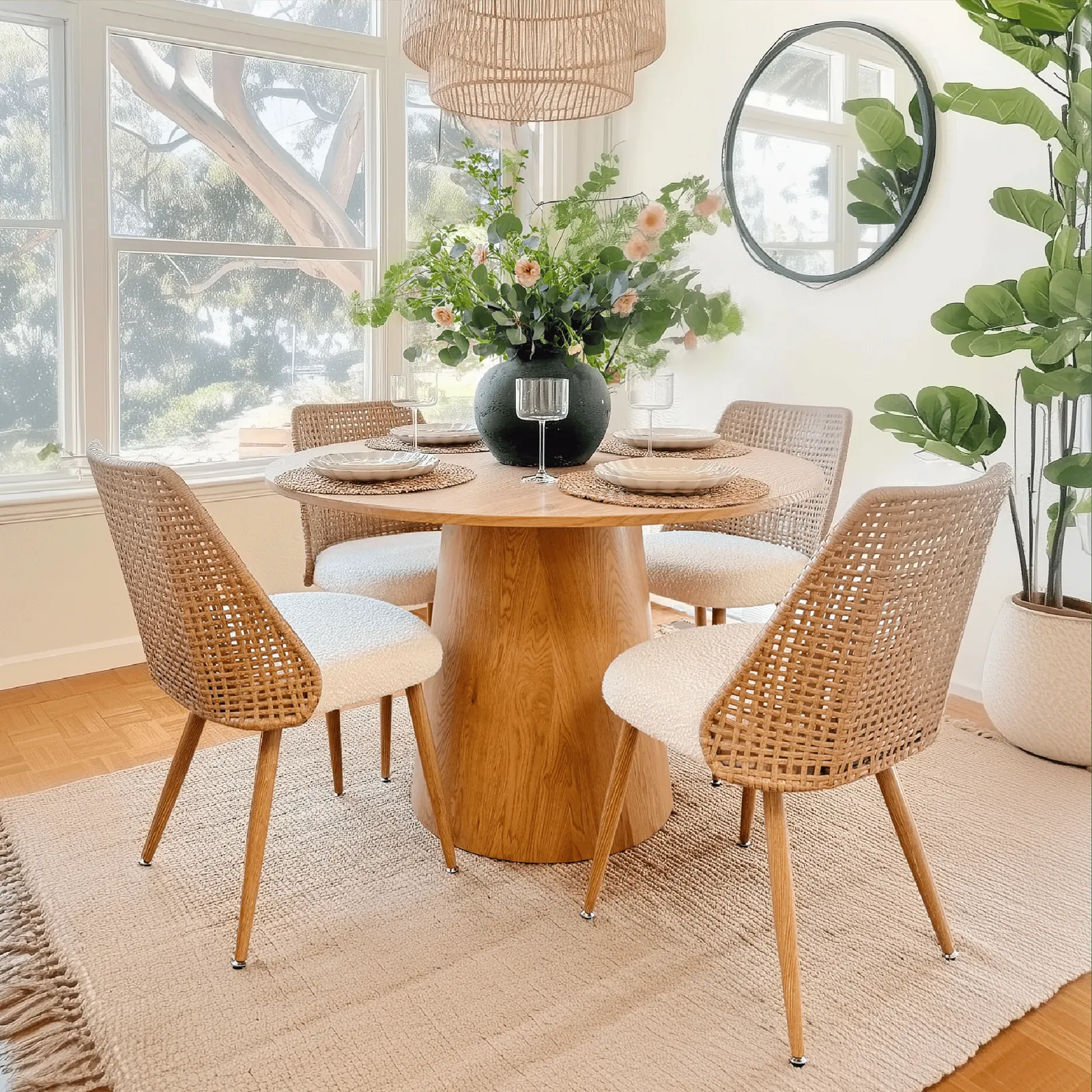 breakfast corner with natural materials