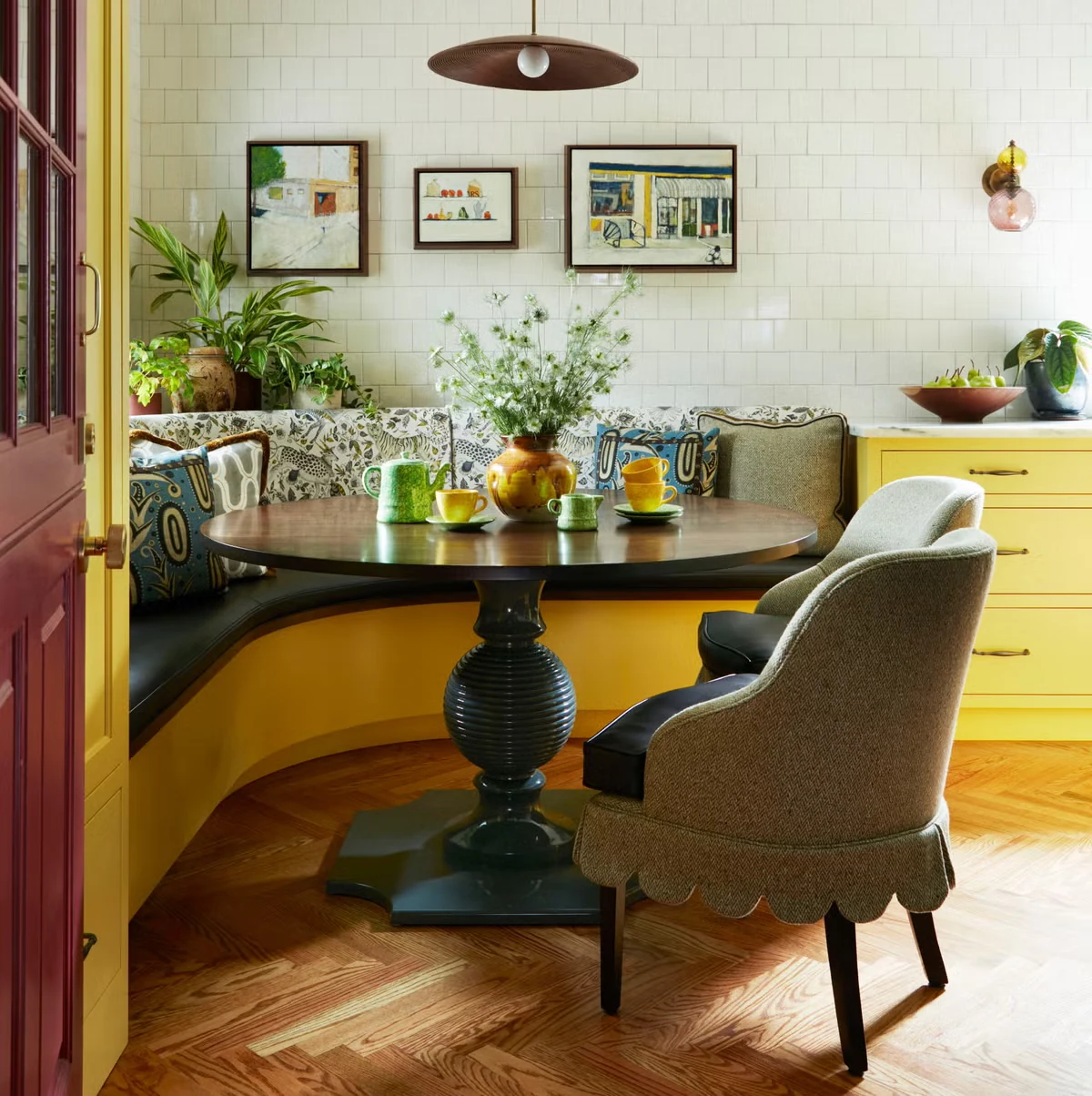 breakfast nook with a comfortable upholstered armchair
