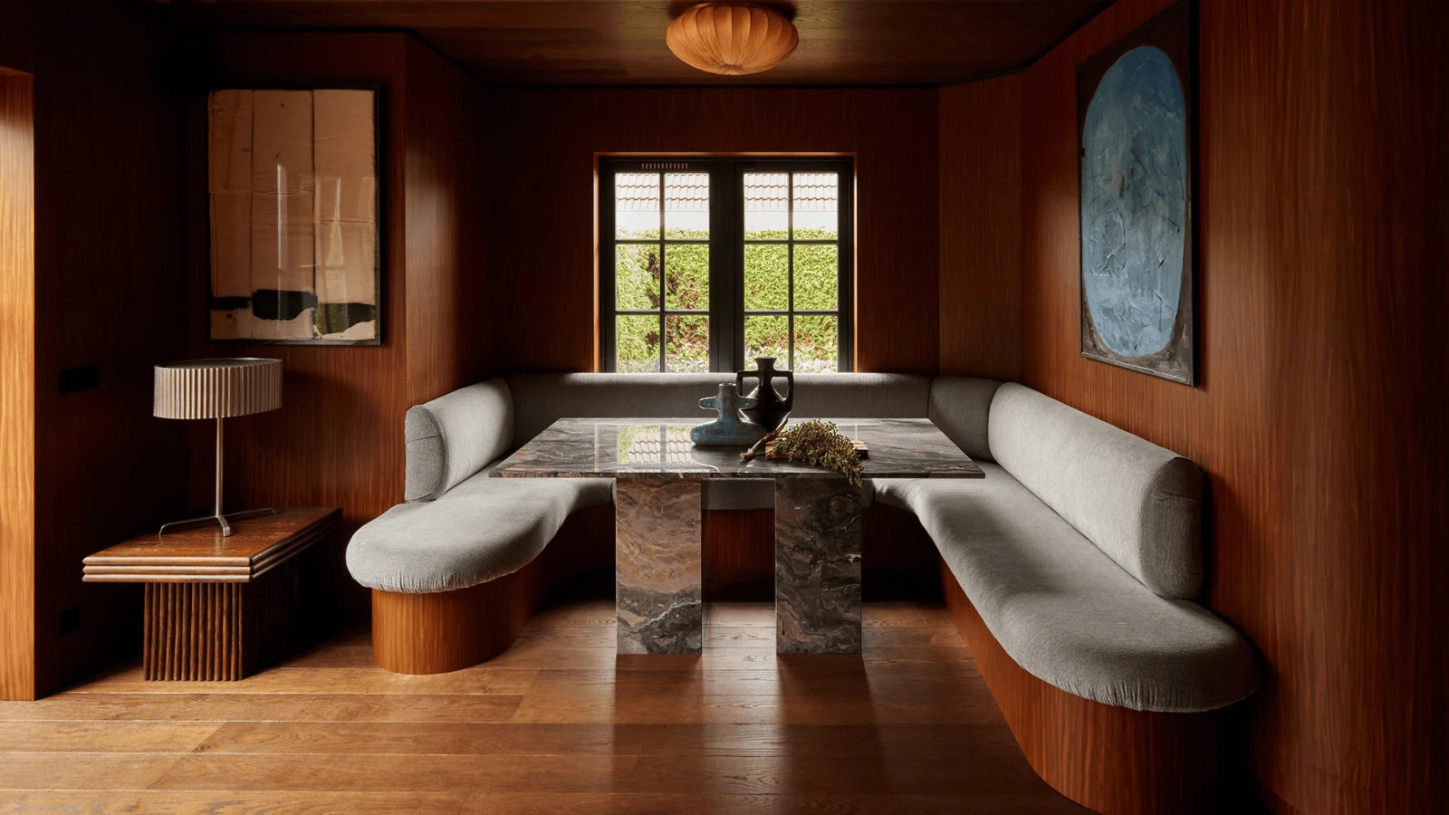 u shaped breakfast nook