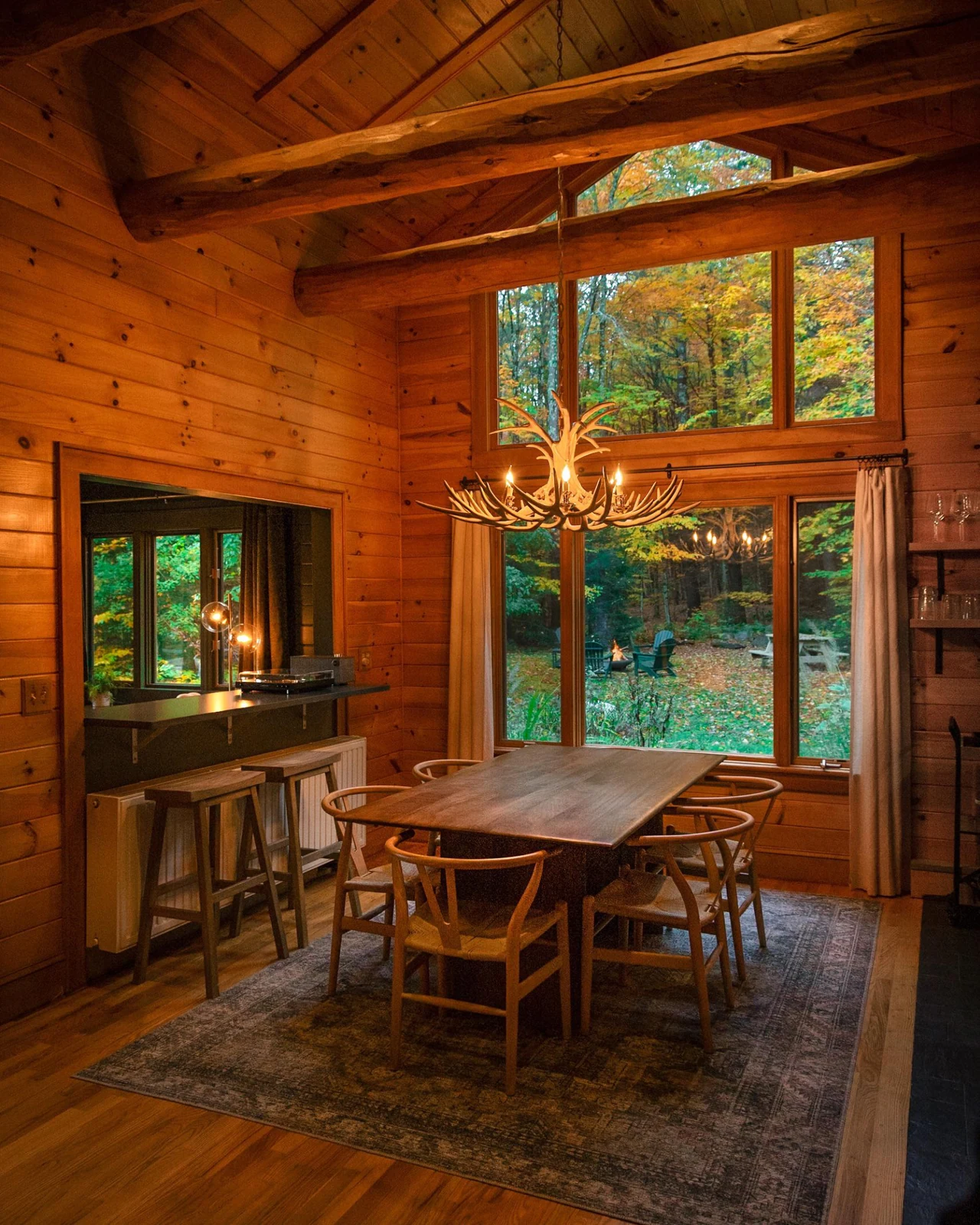 create a dining spot that feels like a gathering table cabin interior design