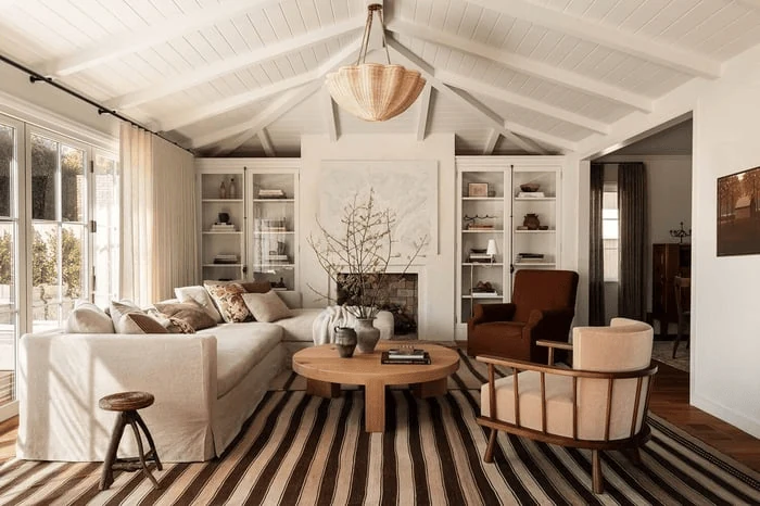 finish with a calm styling layer cabin interior design