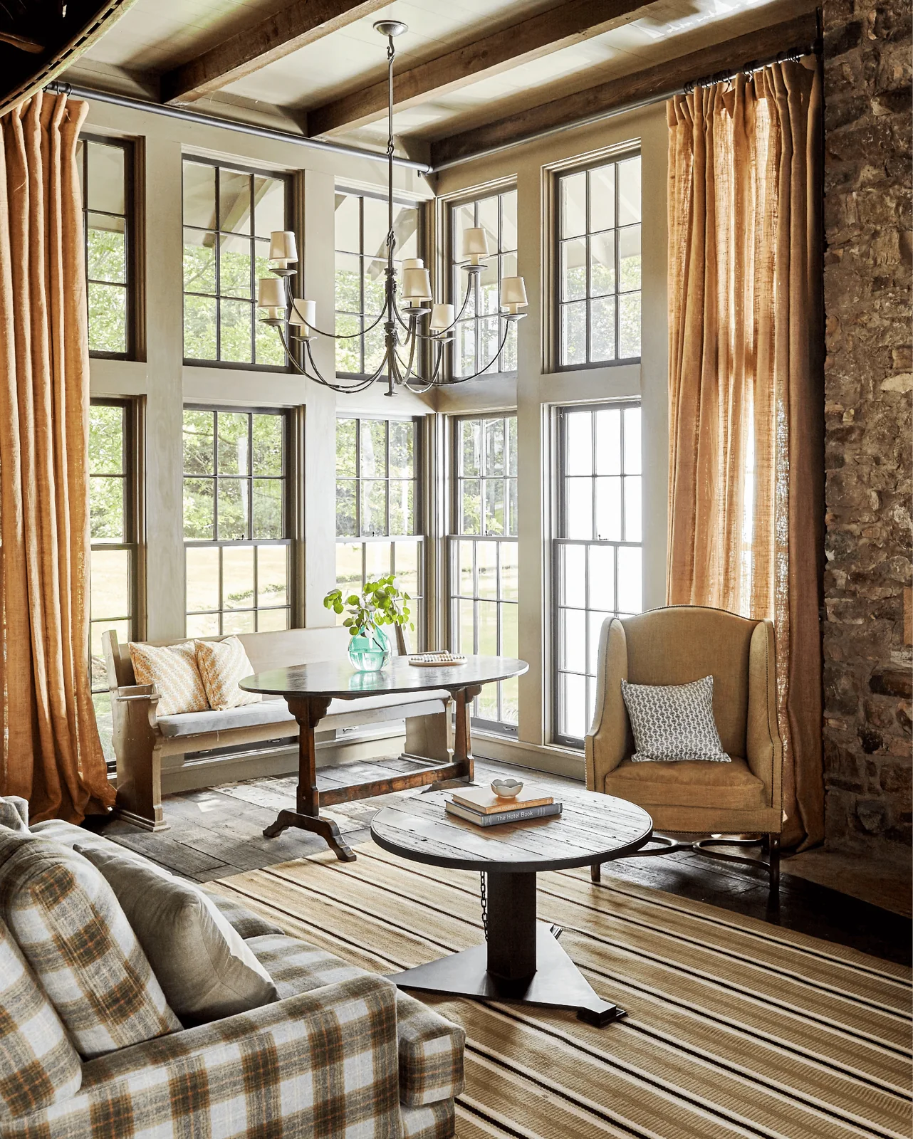 frame the view with light window treatments cabin interior design
