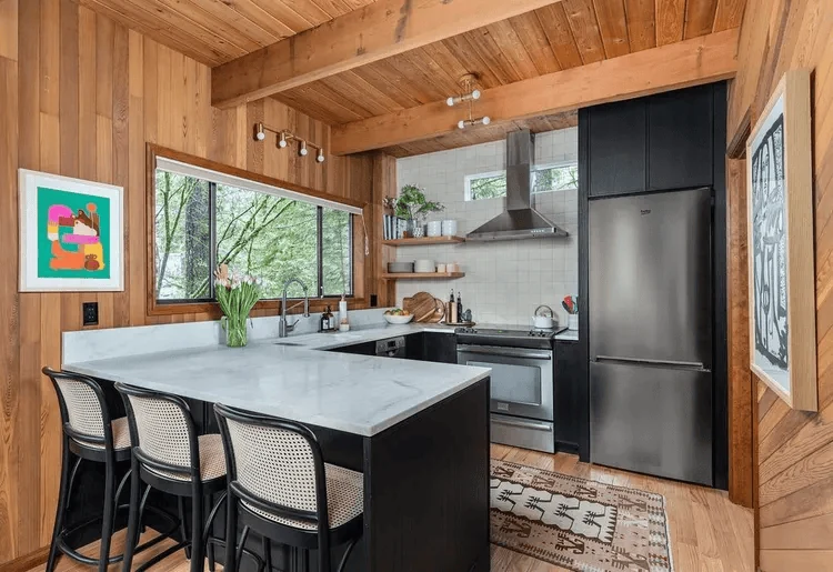 keep the cabin kitchen rustic but clean
