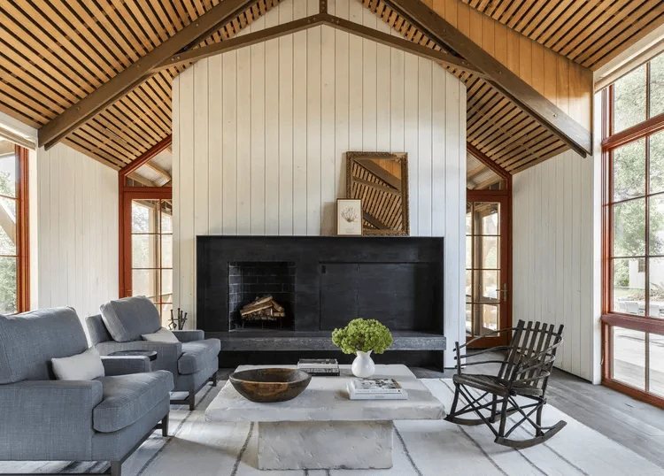 mix farmhouse cabin details with cleaner lines
