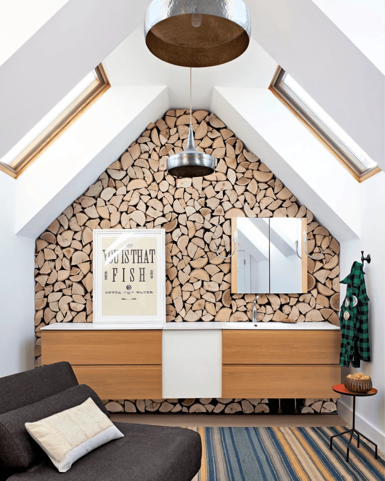 use one cabin accent wall instead of wood everywhere