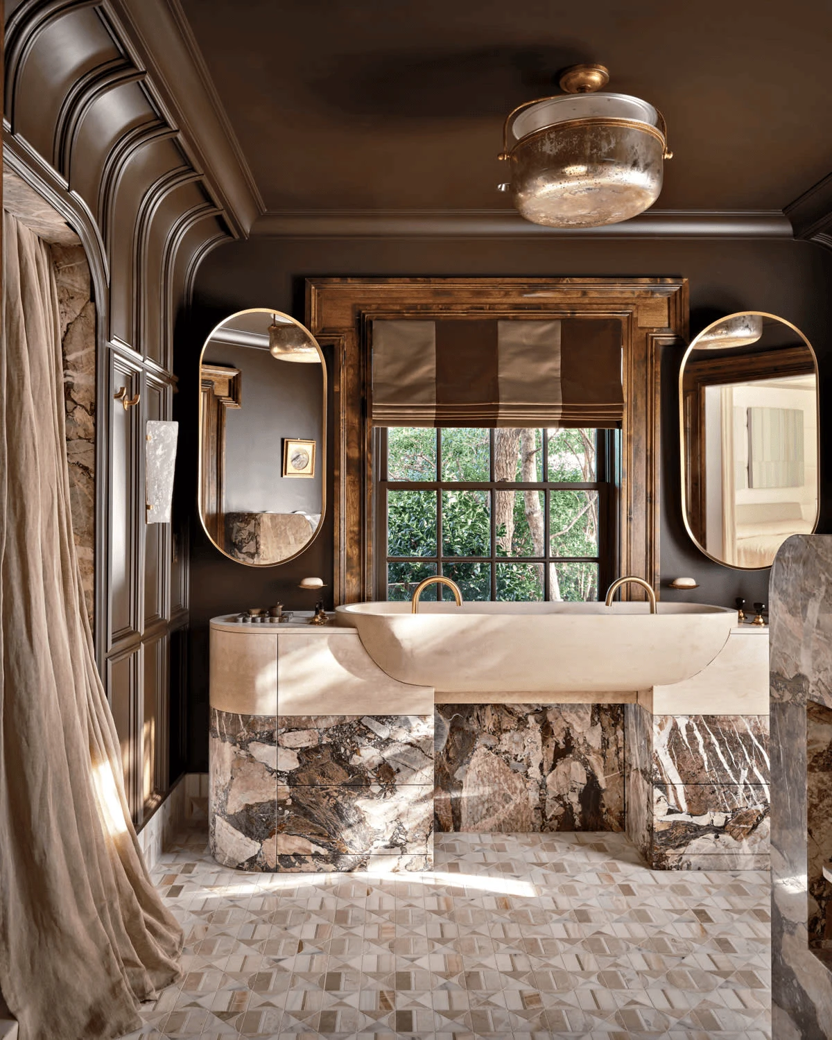 Chocolaty Finish Bathroom Design Idea