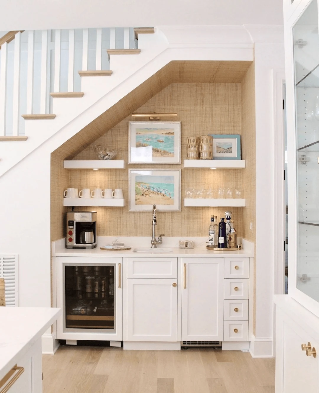 make the under stair area earn its space coffee bar ideas