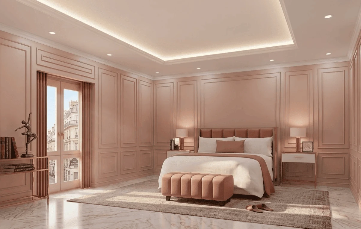Colour Themed Minimalist Bedroom Design