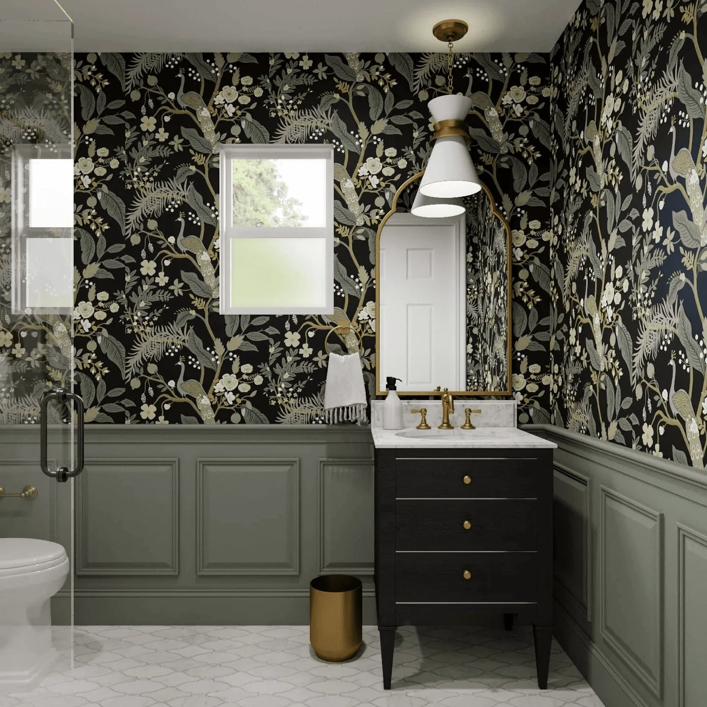 use floral wallpaper where it feels intentional cottagecore style