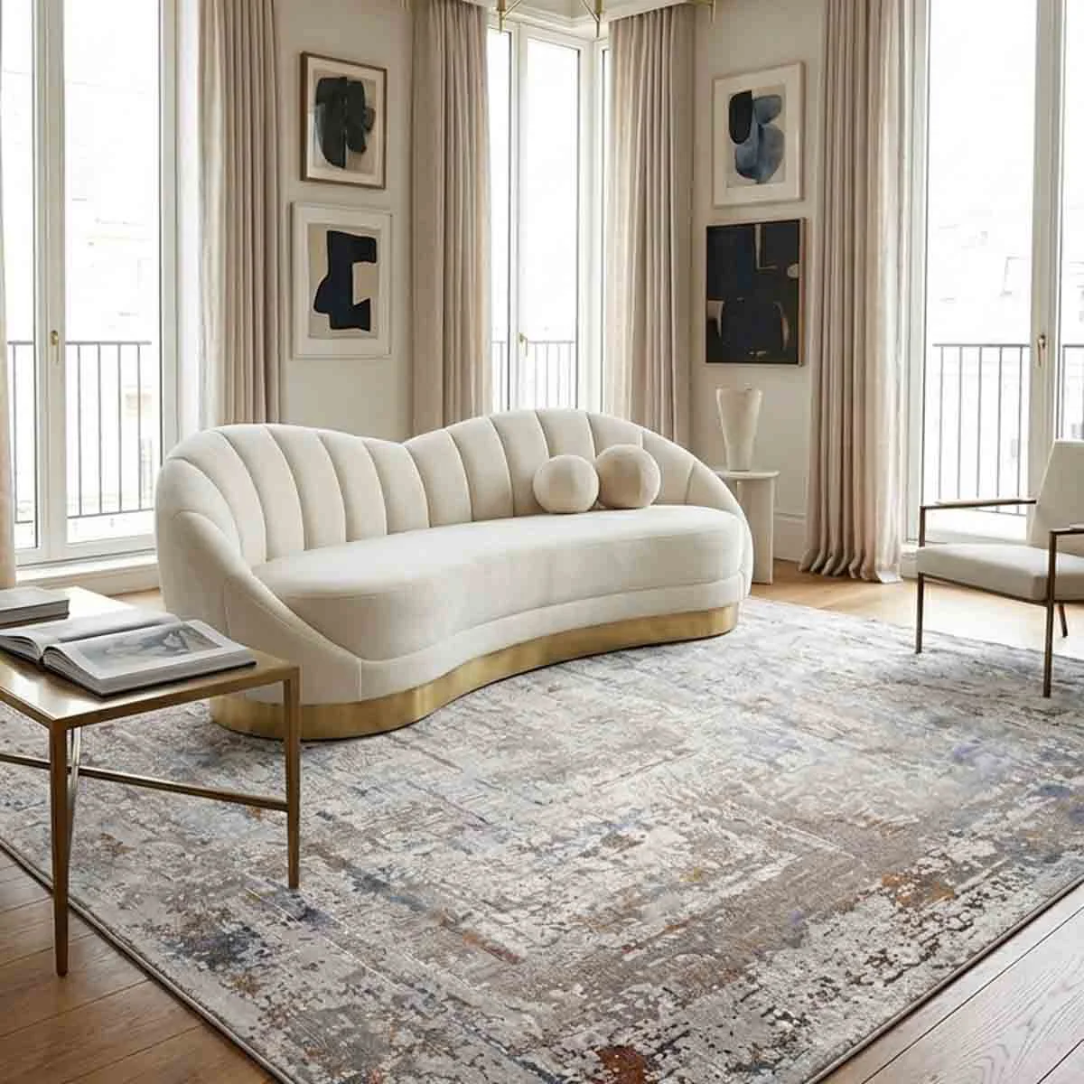 Cream and Off-White Upholstery in living room