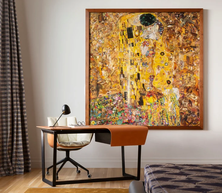 Create a Gallery Wall Above the Desk home workspace design