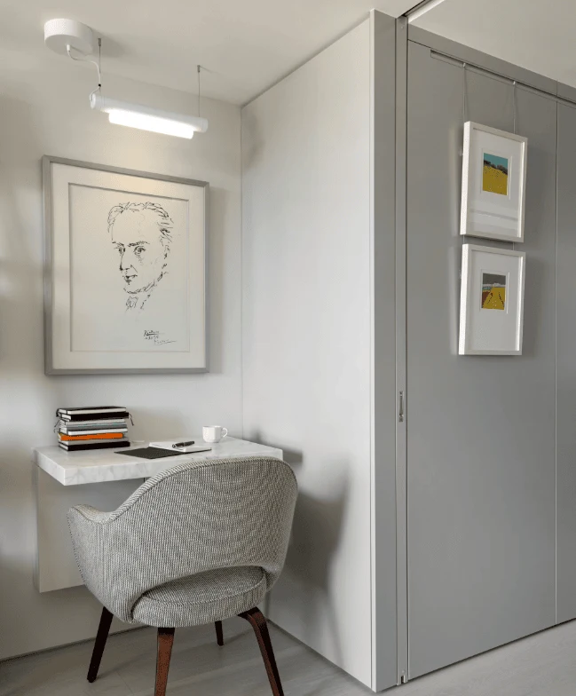 Create a Neutral Monochrome Workspace office room design ideas