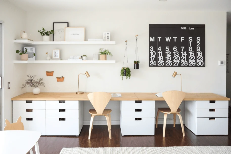 Design a Shared Workspace for Couples setting up a small office