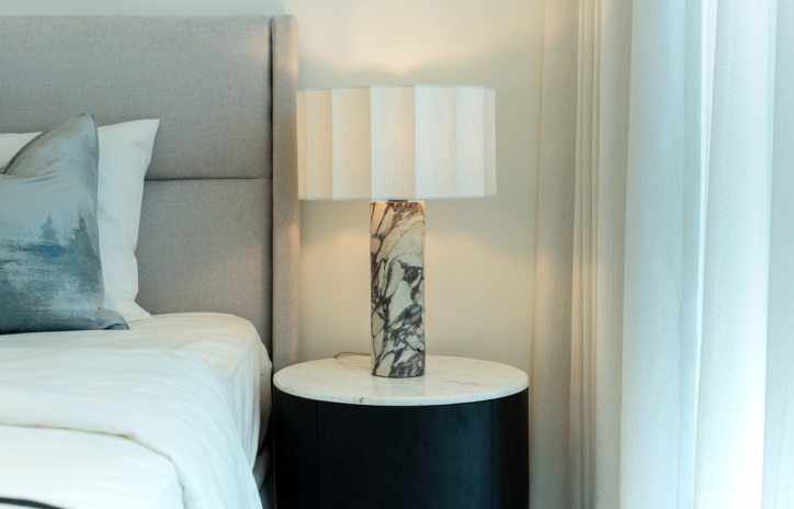 Eden House bedroom detail in the apartment interior design