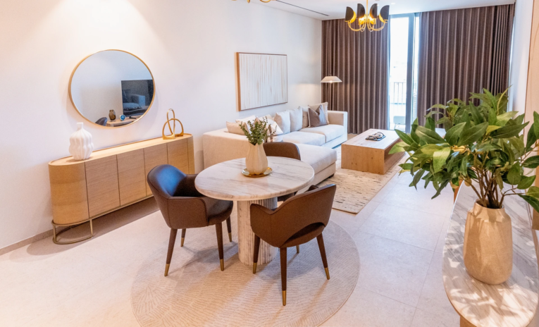 Eden House living room view in the apartment interior design