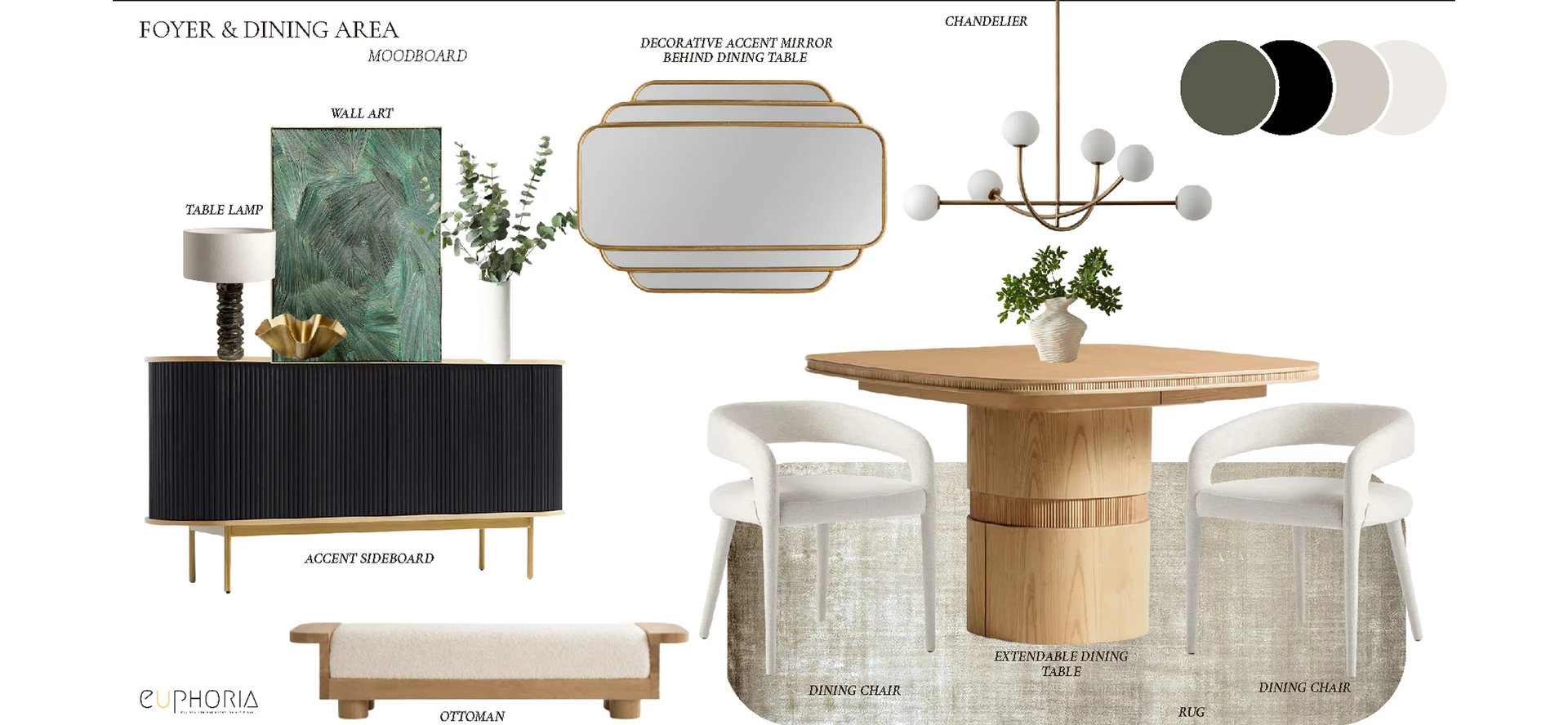 Eden House mood board showing finishes for the apartment interior design