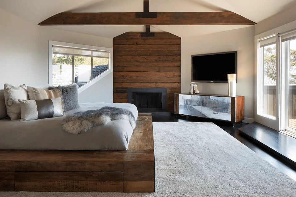 Elegant Bedroom Design with Rustic Wooden Pieces
