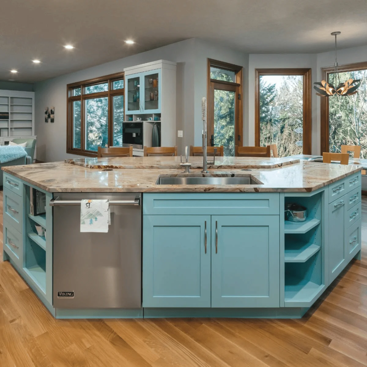 Modern kitchen with experimental island