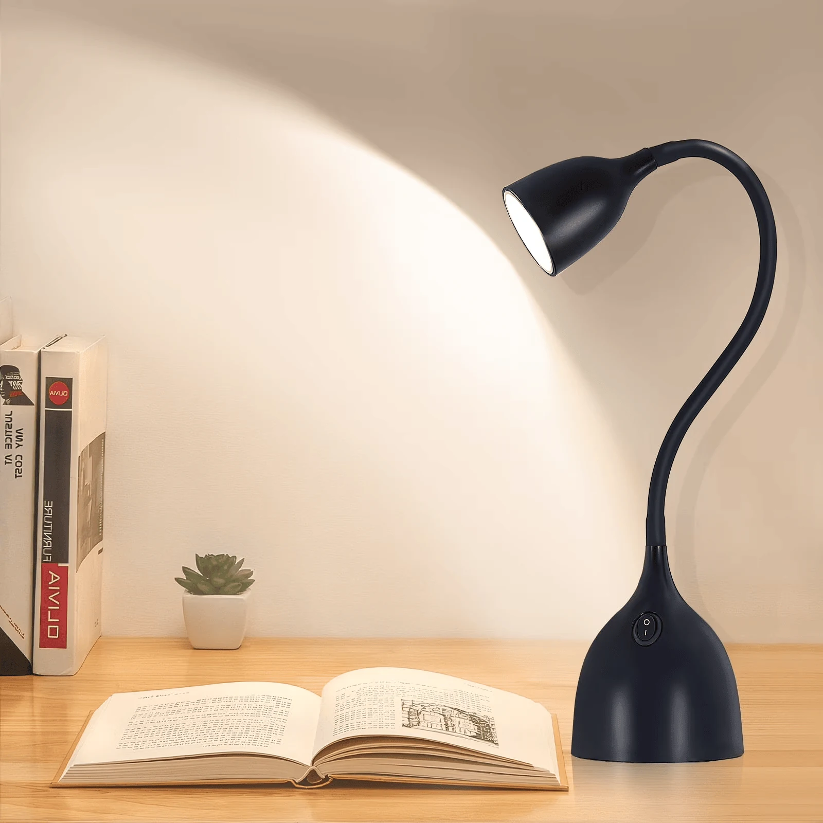 flexible gooseneck desk lamp for a dorm room study table