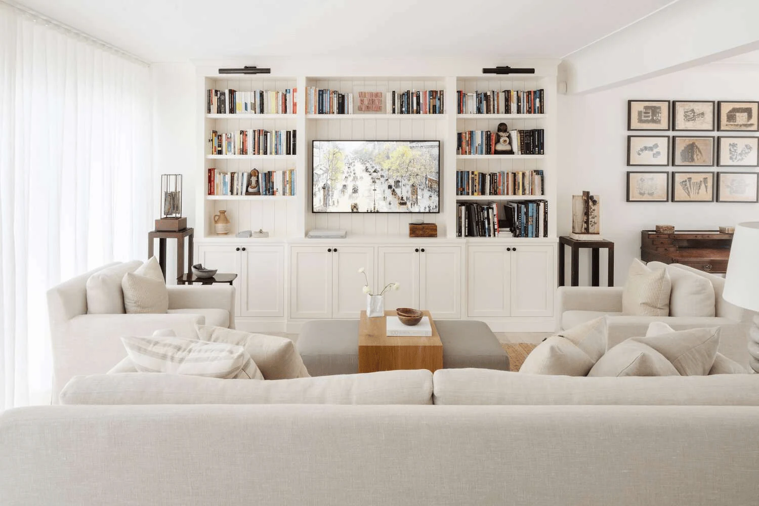 tv wall libraries home library