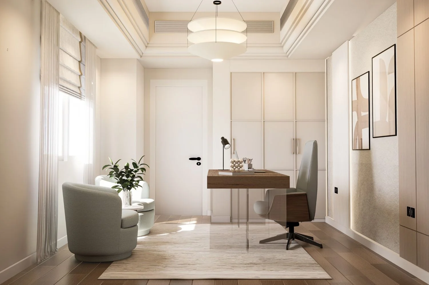 home office studio apartment interior design service in dubai