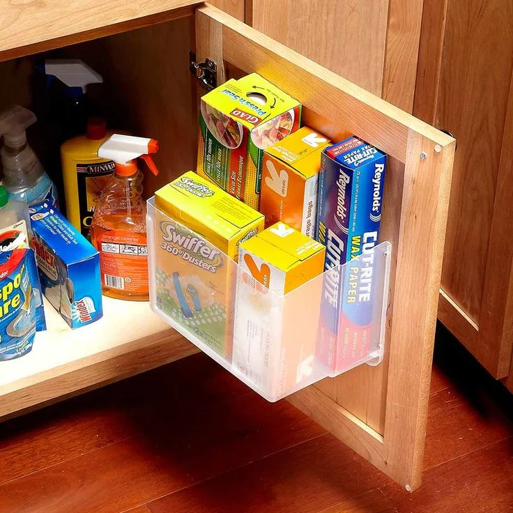 inside door storage for cleaning supplies