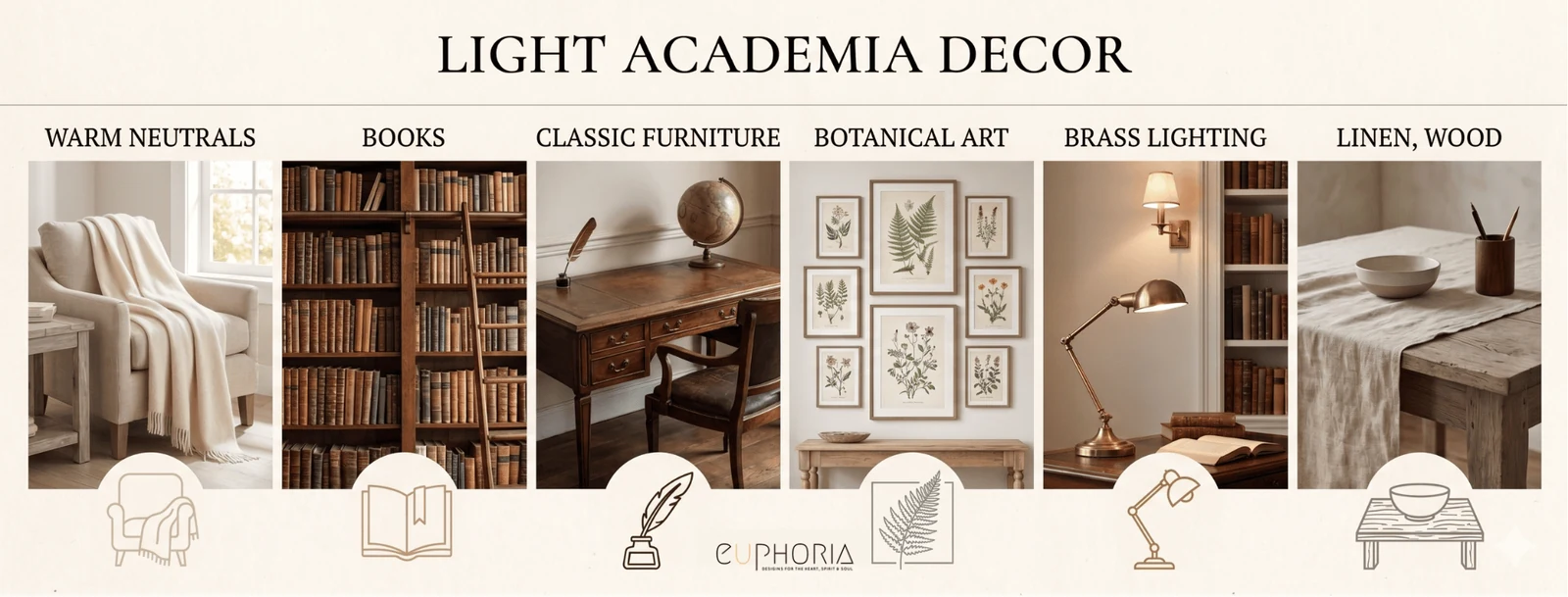 light academia decor actually means in a real room