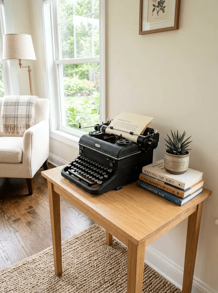 add a small writing or journaling corner light academia decor
