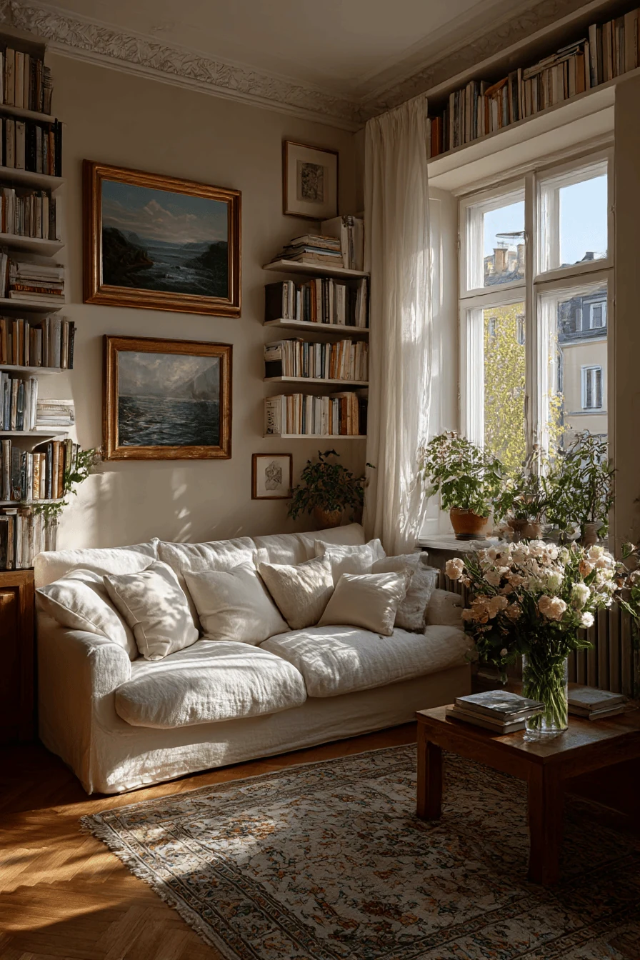 add flowers and greenery without going full cottagecore light academia decor