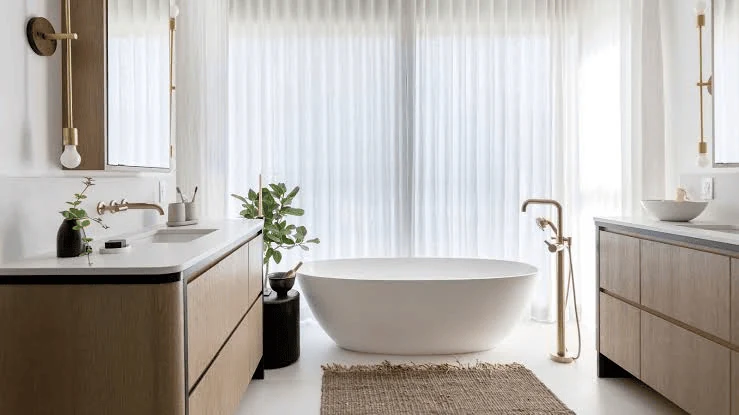 small bathroom remodel ideas in a light neutral colour scheme