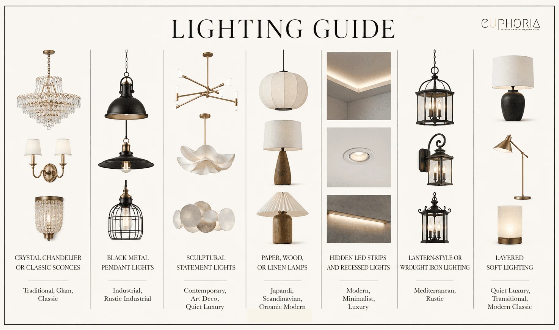 lighting guide for interior design style