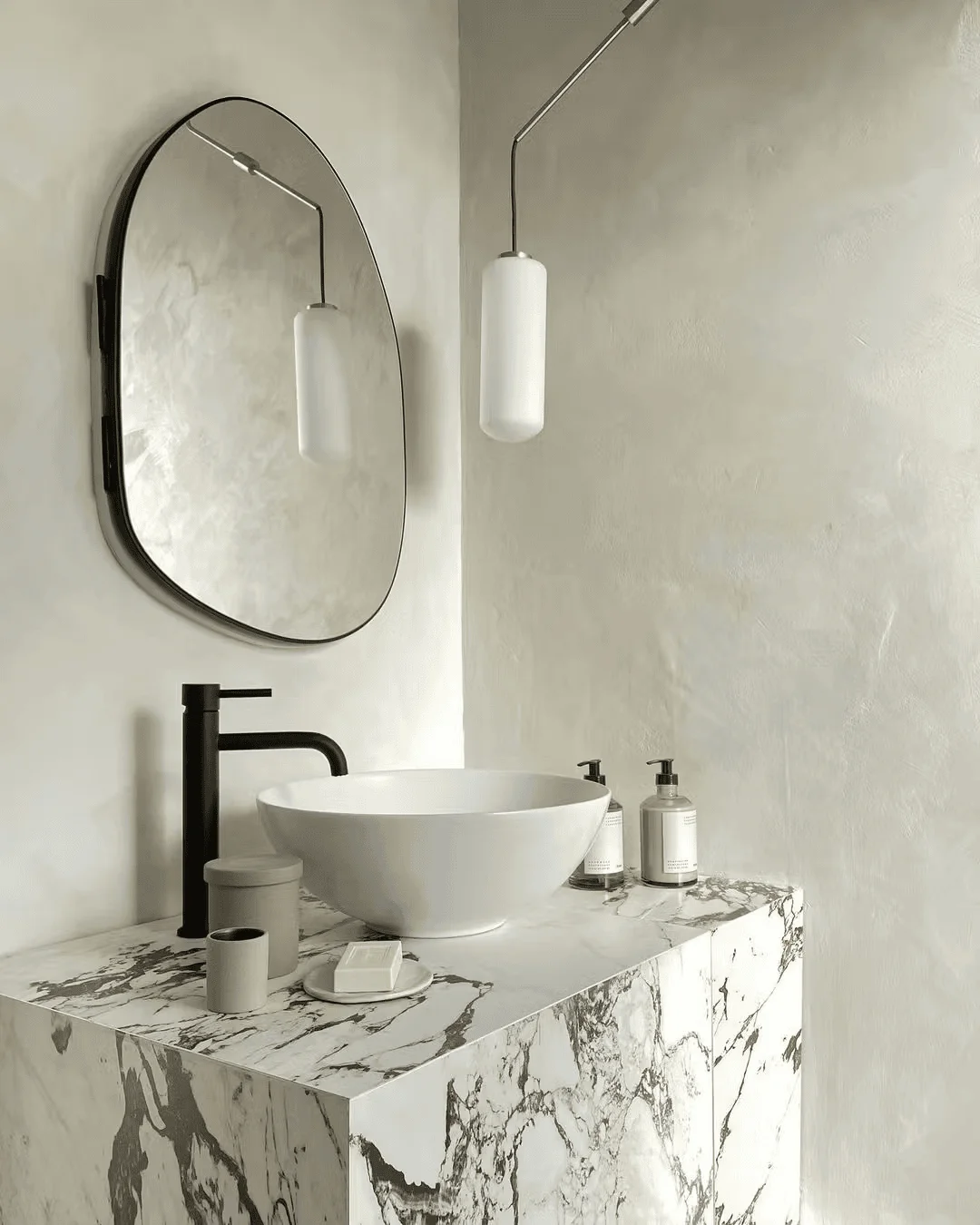Limewashed Tuscan Walls modern Tuscan style bathroom