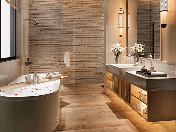 bathroom remodel ideas using low level led strips for night time visibility