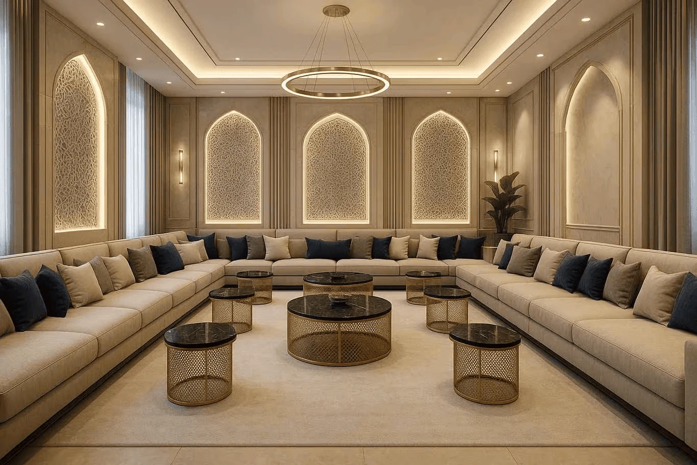 elegant neutral luxury majlis