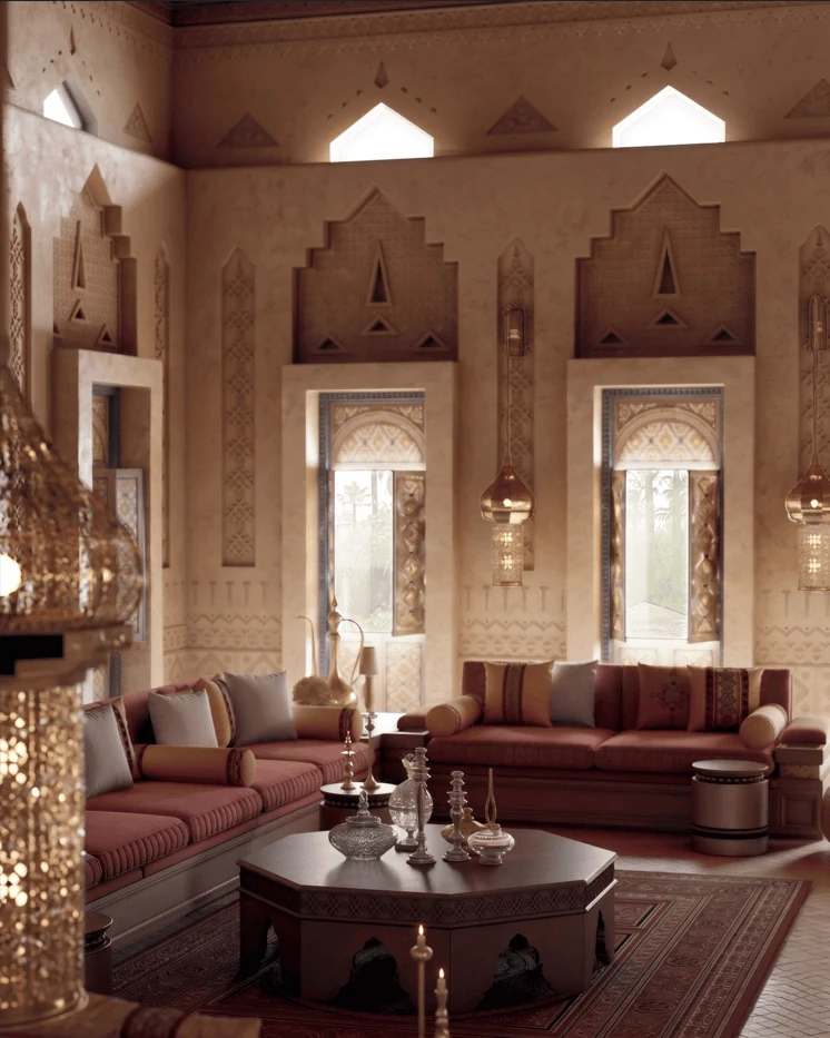 najdi inspired majlis design with low floor seating