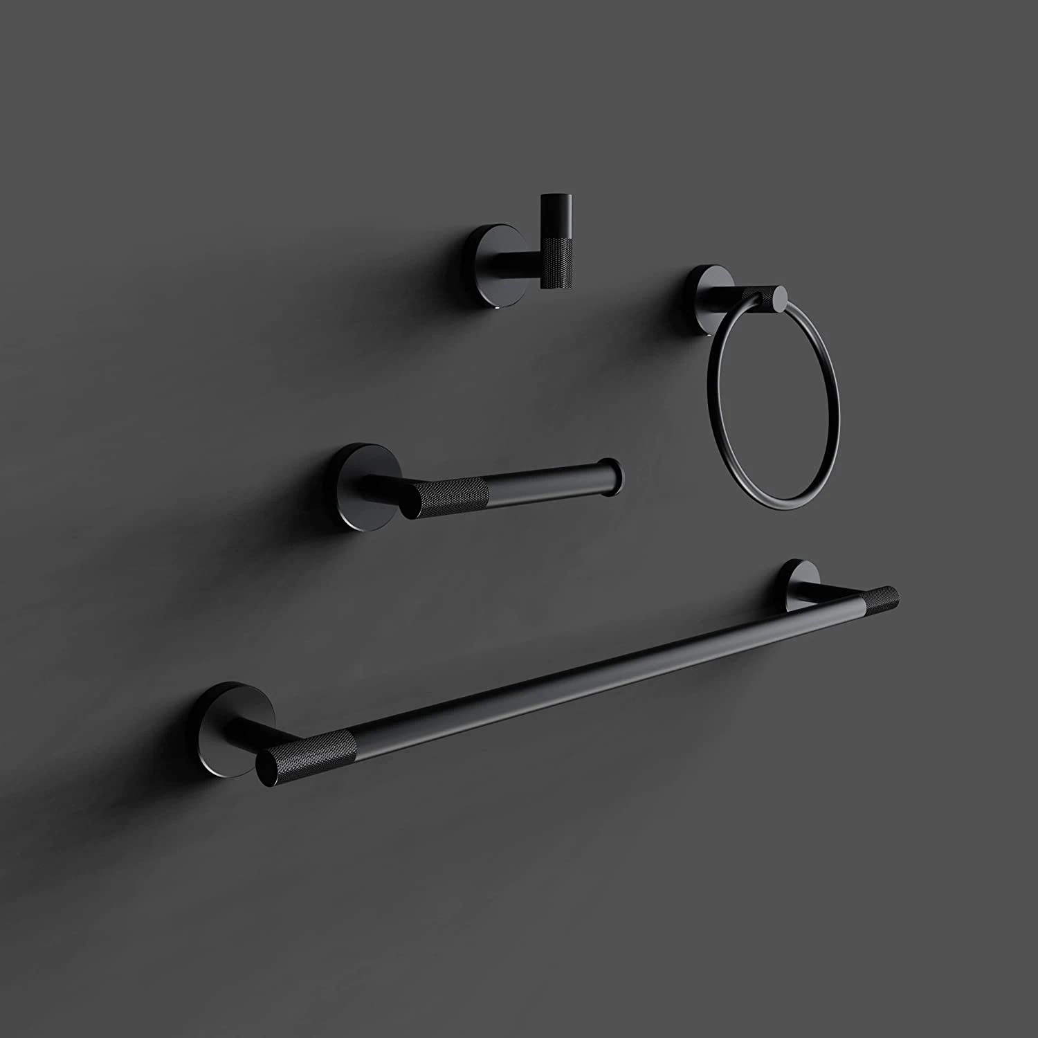 bathroom remodel ideas with matching matte black robe hooks and towel rails