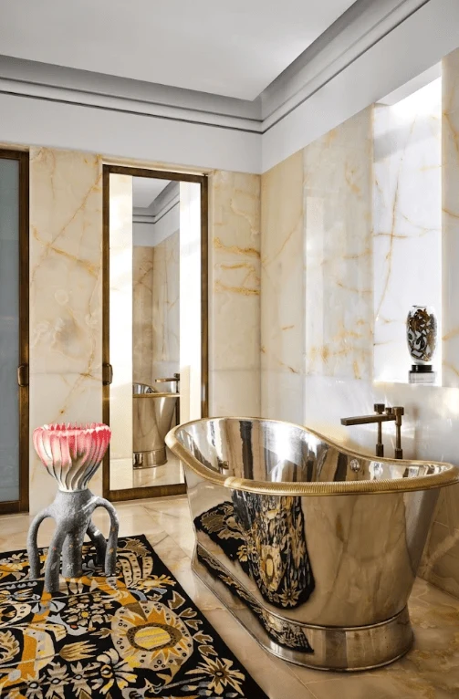 Metallic Accent Glam Bathroom Design Ideas