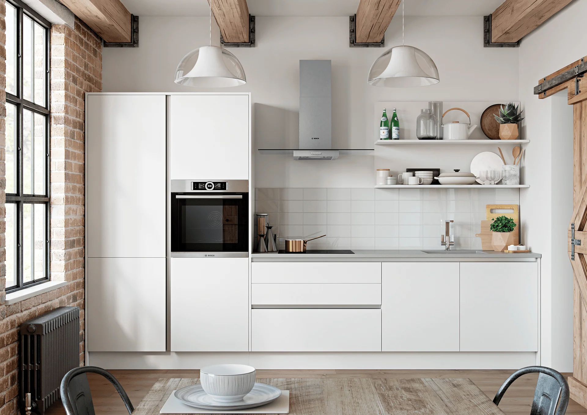Minimalist industrial kitchen