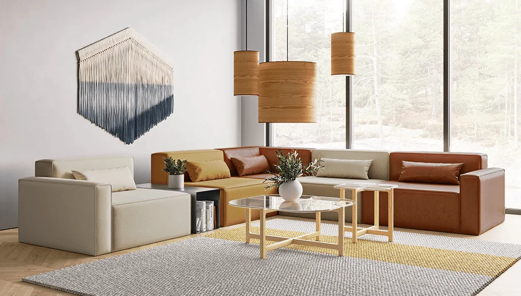 mismatched sofas corner seating with multi colour sofas