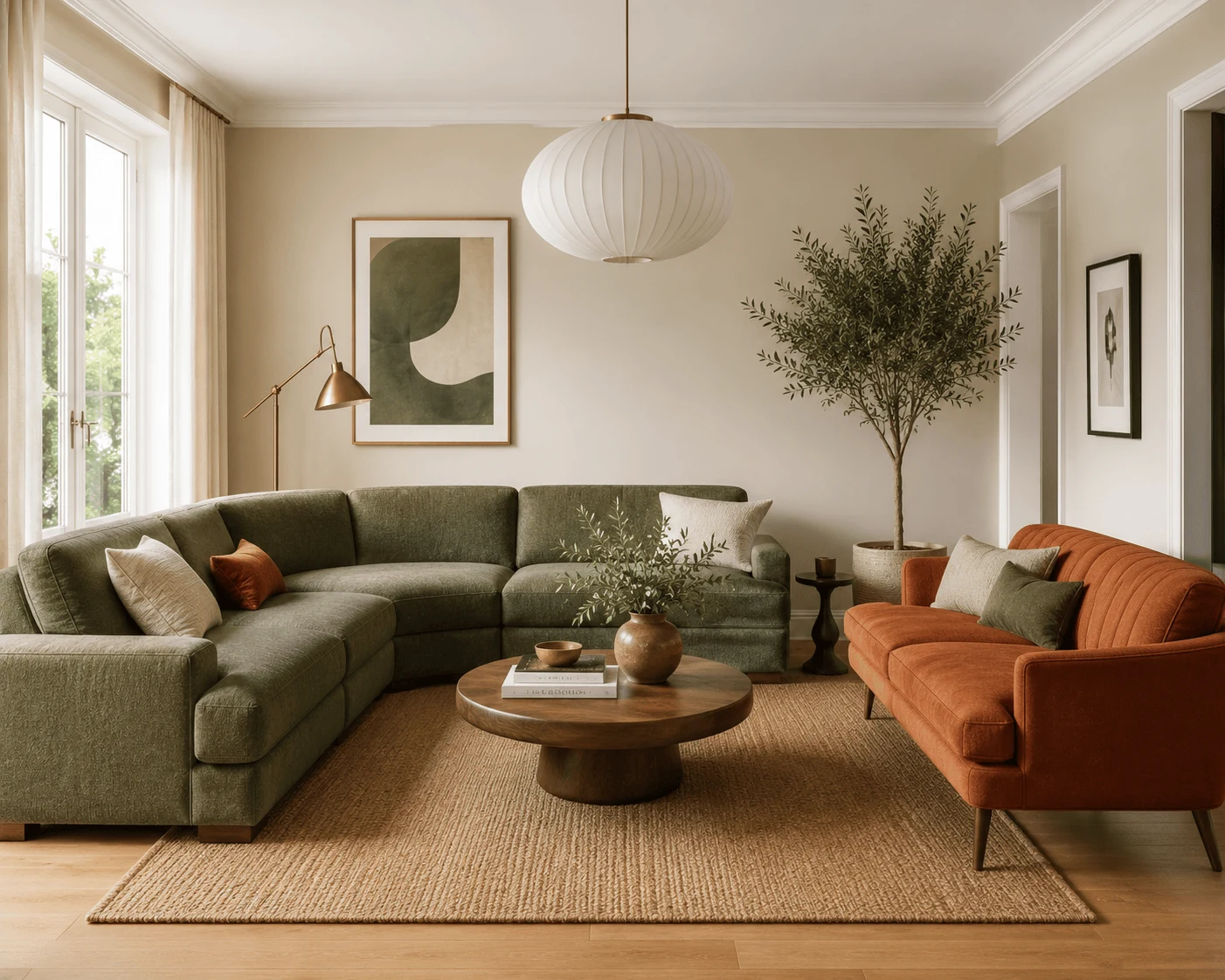 mismatched sofas using contrast with control