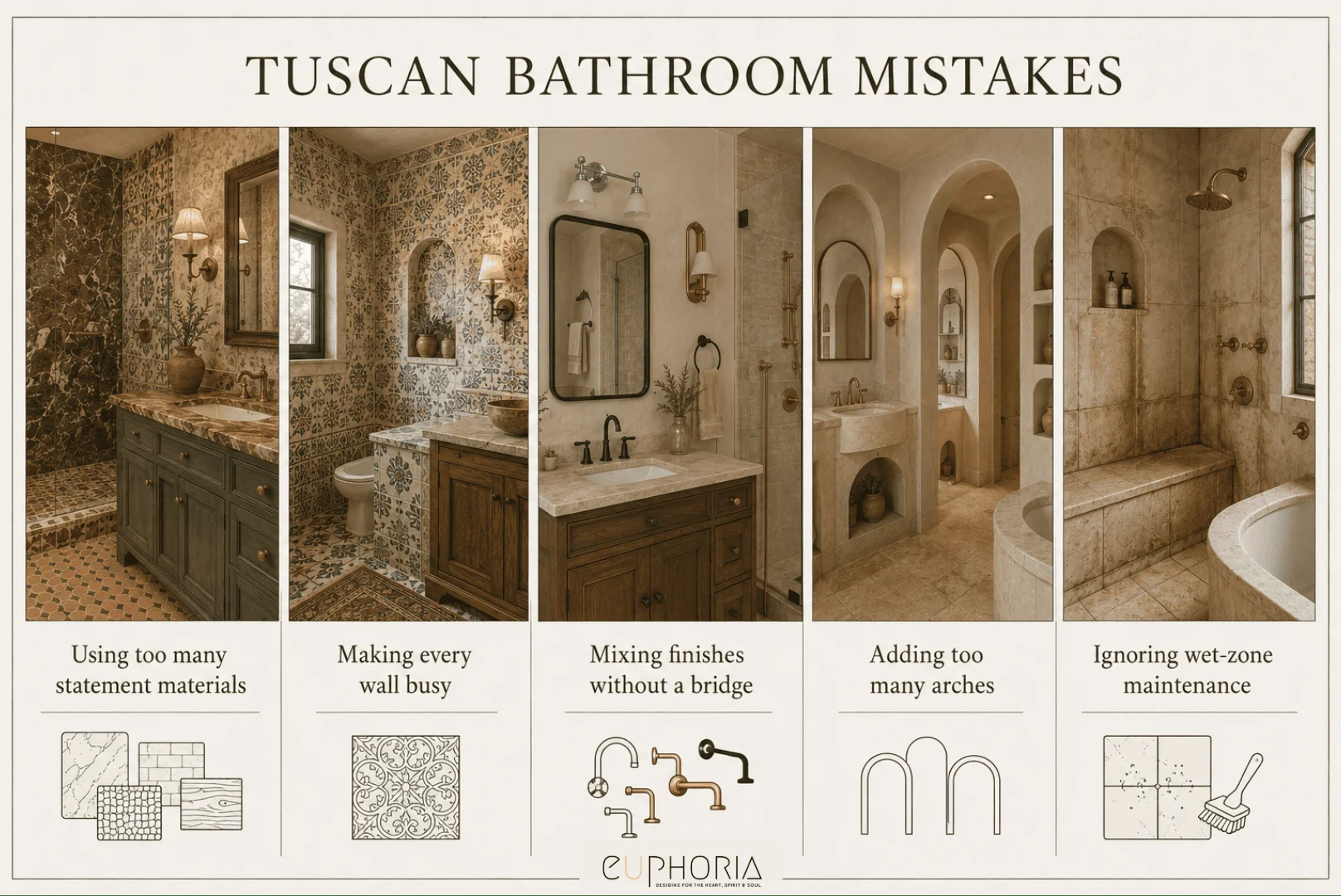 Mistakes That Instantly Break The Tuscan Look Tuscan bathroom design
