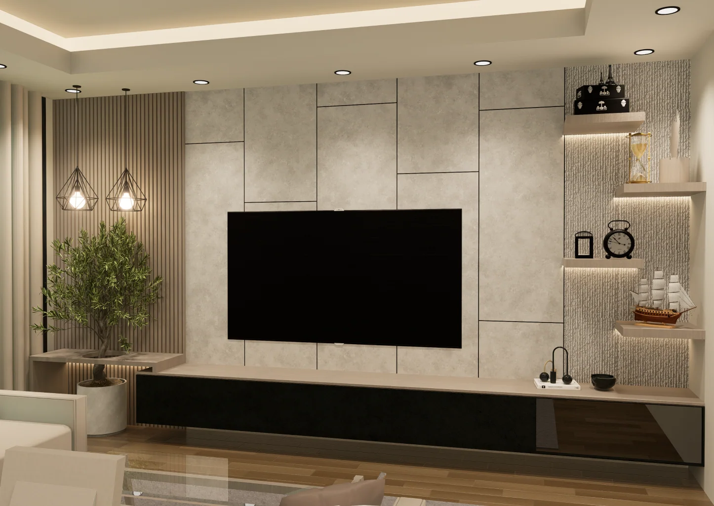 modern entertainment wall tv unit